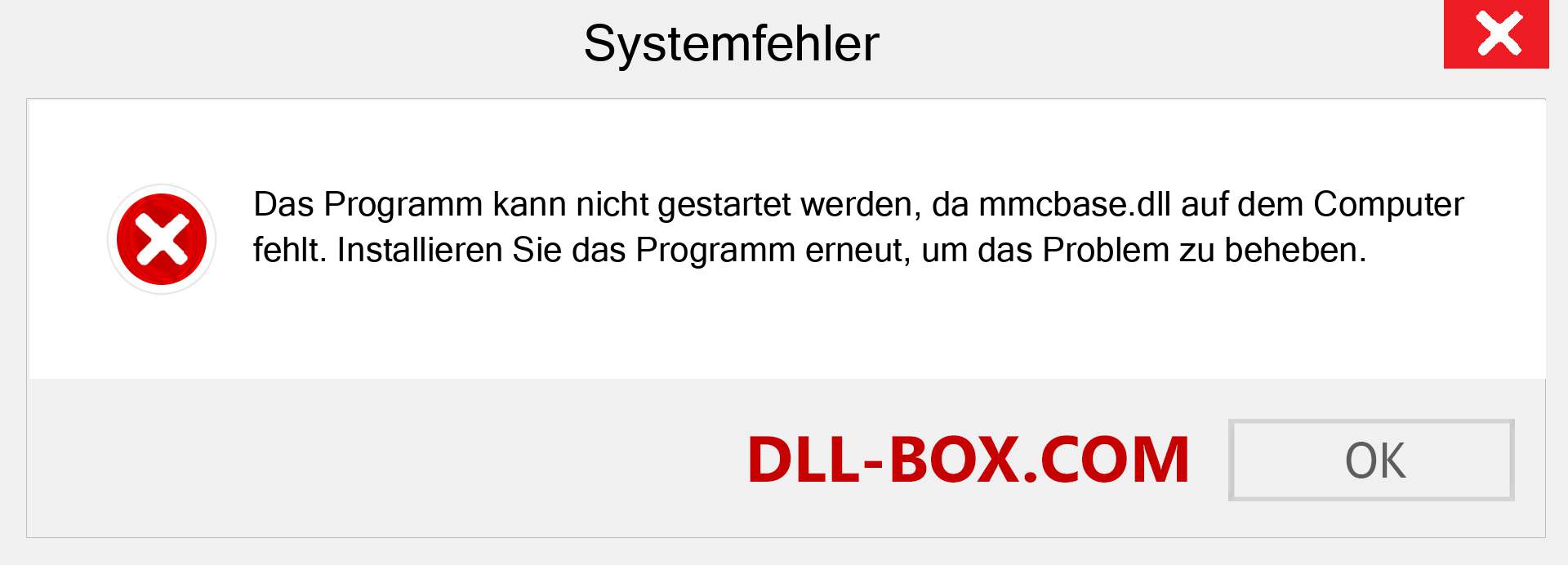 mmcbase.dll-Datei fehlt?. Download für Windows 7, 8, 10 - Fix mmcbase dll Missing Error unter Windows, Fotos, Bildern